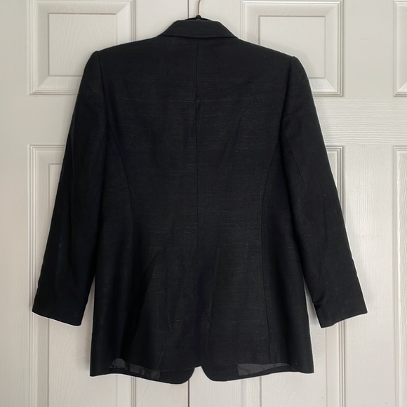 Nordstrom Black Silk Blazer with Gold Button | Petite 2 - Picture 4 of 7